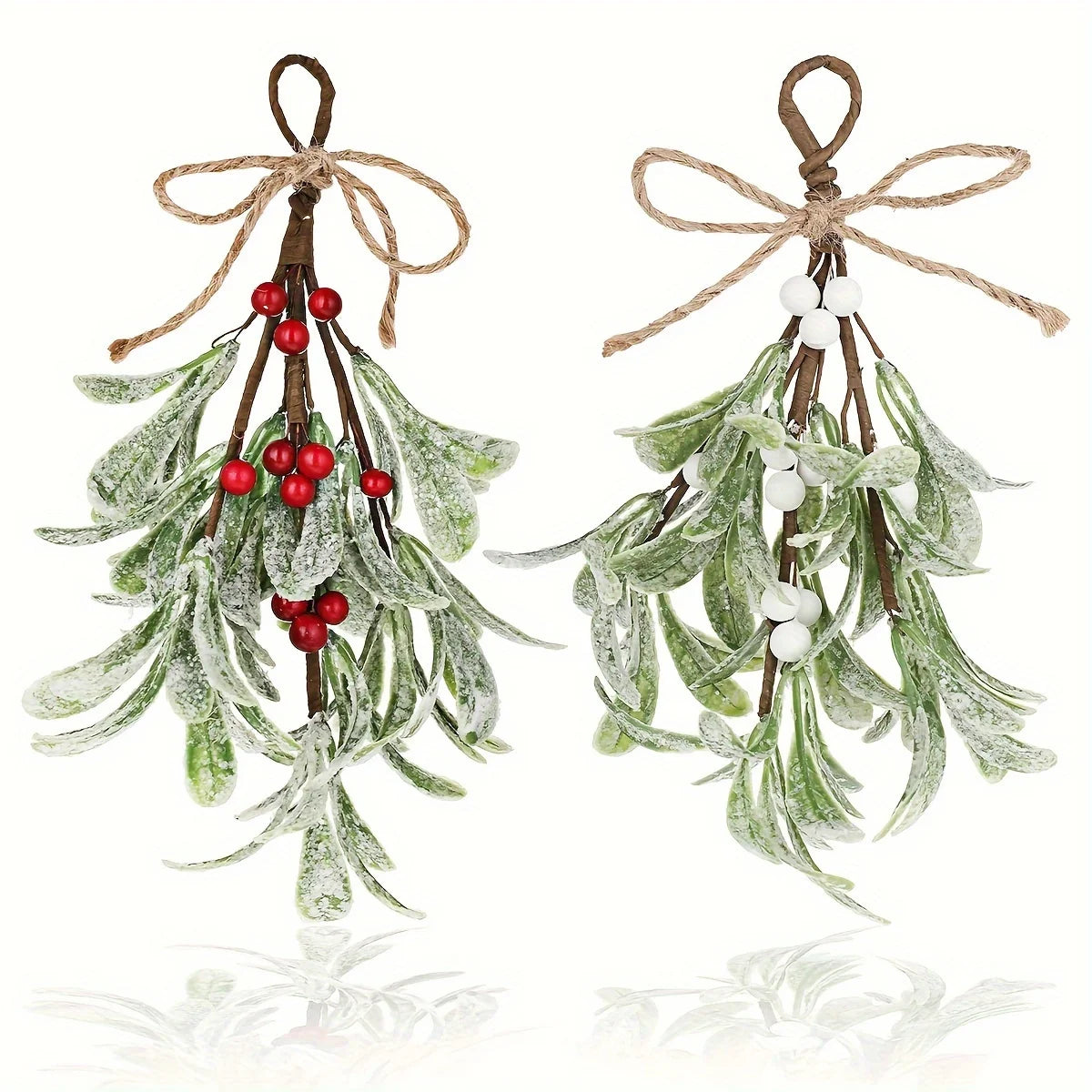 Frost Mistletoe Decorations Versatile Artificial Christmas Ornaments for Trees Fireplaces Holiday Home Wedding Party Decoration