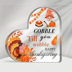 Christmas Atmosphere Heart Acrylic Ornament Desktop Decoration Transparent Stand