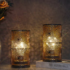 2Pcs Table Metal lamp Battery Powered Cordless Lamp Battery Operated Led Lantern for Patio Events Weddings Parties Home Decor