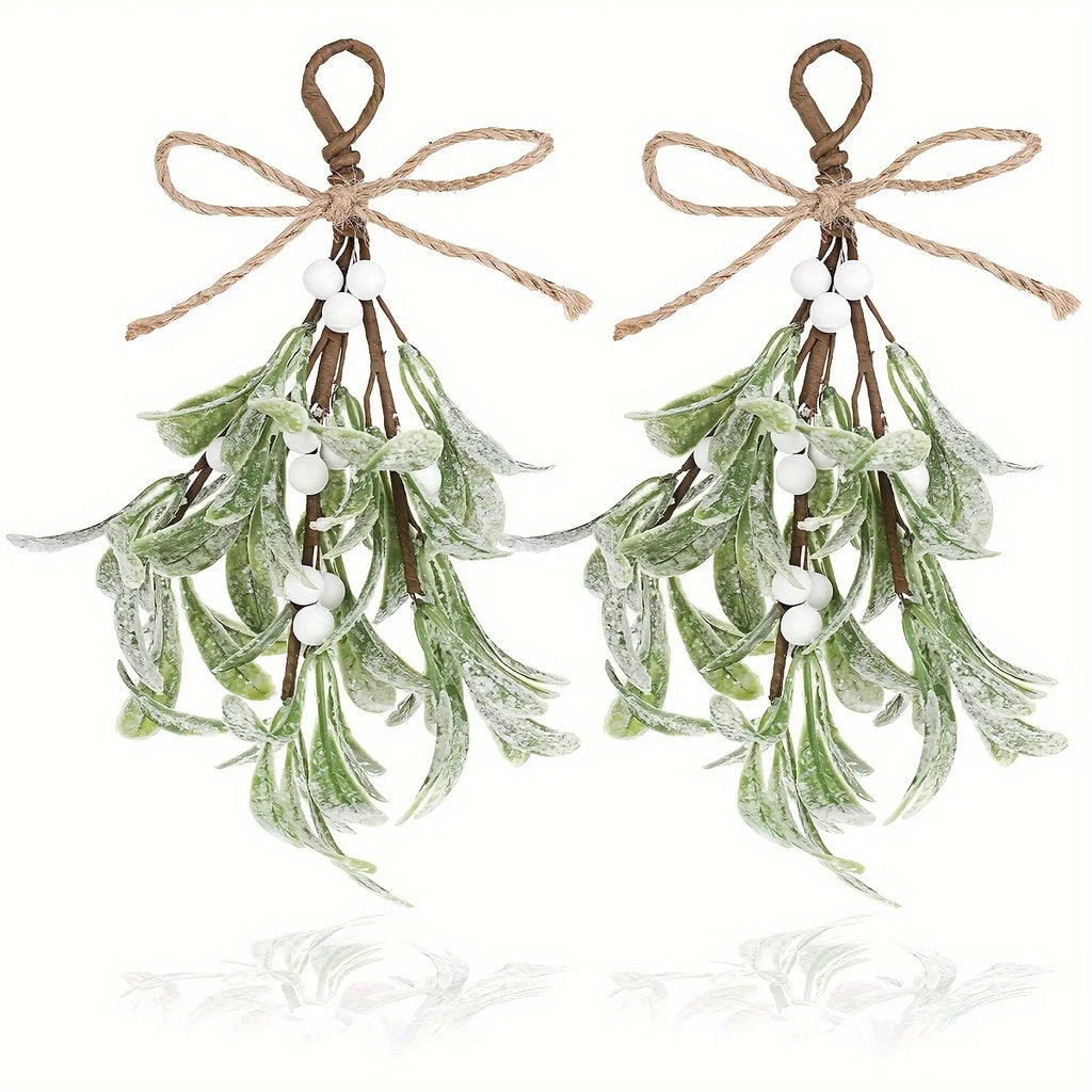 Frost Mistletoe Decorations Versatile Artificial Christmas Ornaments for Trees Fireplaces Holiday Home Wedding Party Decoration