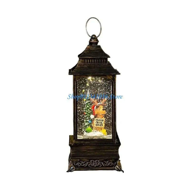 Christmas Decorative Snow Lanterns with LED Light Automatic Snowfall Effect Battery Operated Holiday Homes Decors