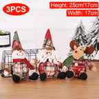 Christmas Dolls Tree Decor Standing Santa, Snowman and Reindeer Figurines  for Home Decor Birthday Gifts Merry Christmas