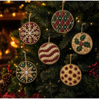 Christmas Diamond Painting Kit DIy Christmas Wooden Ornaments Xmas Snowman Reindeer Hanging Decor Relaxing Project Holiday Gifts