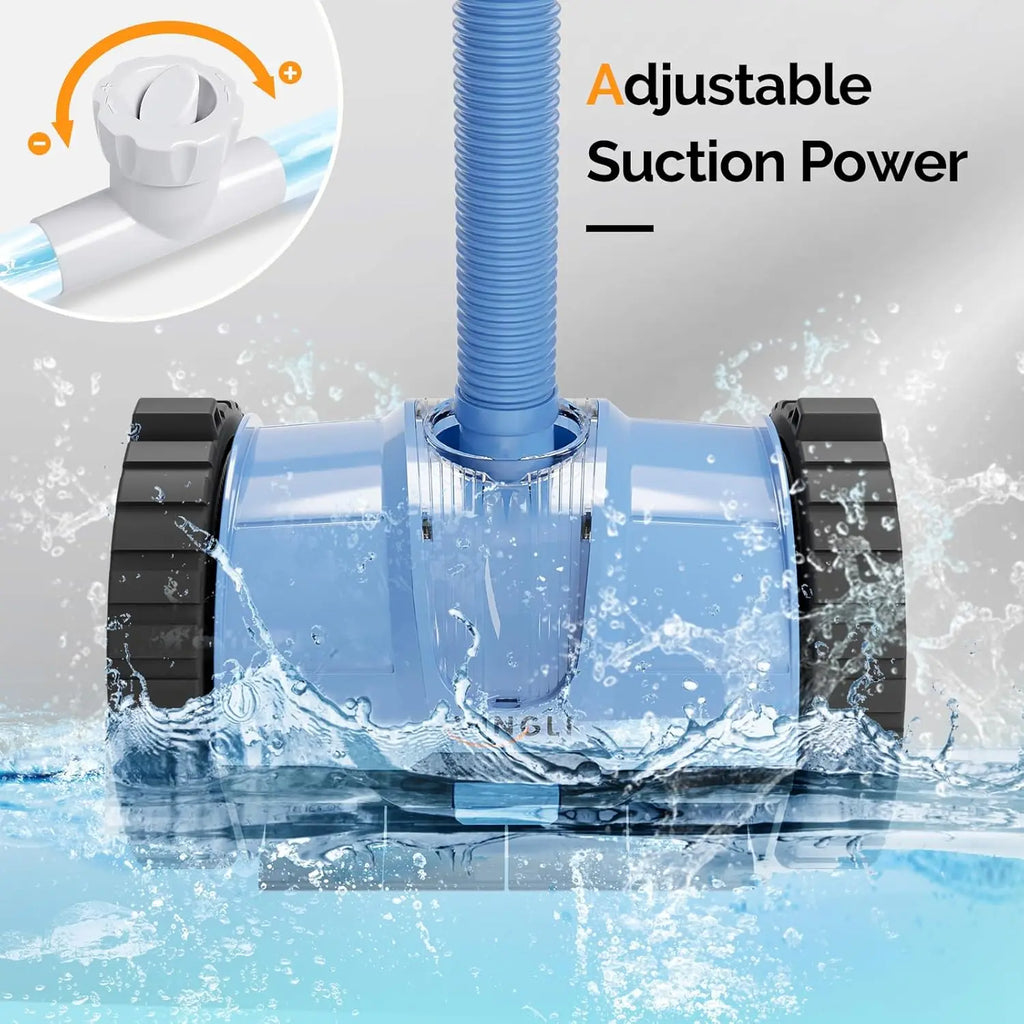 Pool Vacuum Cleaner, Suction Side Wall-Climbing Sweeper for Ground&Inground Pools, Automatic Pool