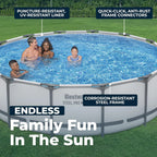 Steel Pro MAX  Above Ground Pool, Round Metal Frame Outdoor Swimming Pool Set with Filter Pump, Ladder, and, Custom