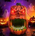 Halloween Horror Skull Face Pumpkin Candy Storage Box Voice-activated Glowing Pumpkin Ornaments Holiday Decorations  Birthday