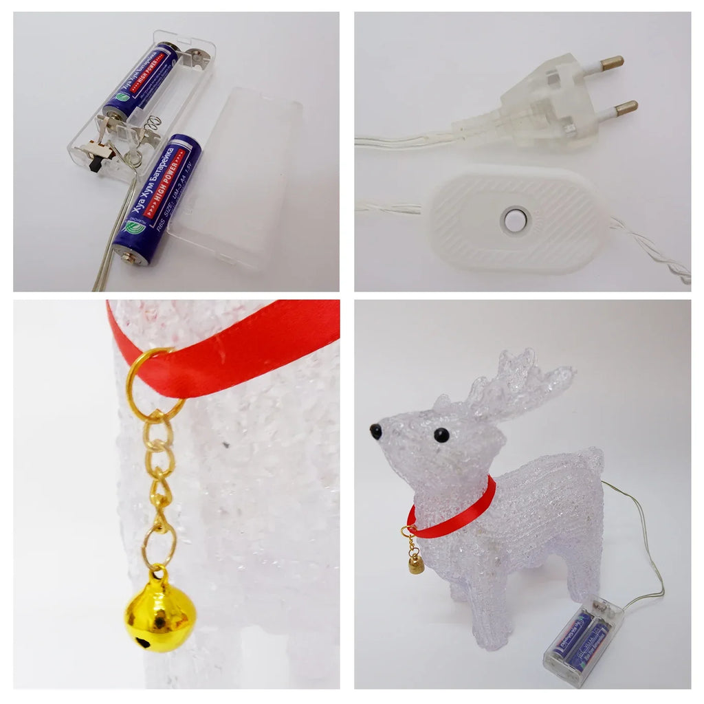 Santa Snowmen Xmas Elk Ornament Light Christmas Day Decoration Holiday Lighting Presents Kids New Year Gift Led Light Christmas