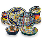 Vancasso 12/16/18/24 Piece Ceramic Dinnerware Set Stoneware Bohemian Style with Dinner/Dessert Plate/Cereal/Pasta Bowl For 6