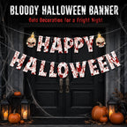 Halloween Ceiling Hangings: Skeletons, Mummies, Bloodstained Handprints, Bat Garlands. Kids Halloween Home Decor