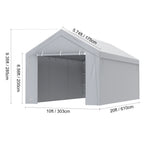 SucceBuy Carport Replacement Canopy Cover Garage Top Tent Shelter Tarp Heavy-Duty Waterproof & UV Protected （Frame Not Include）