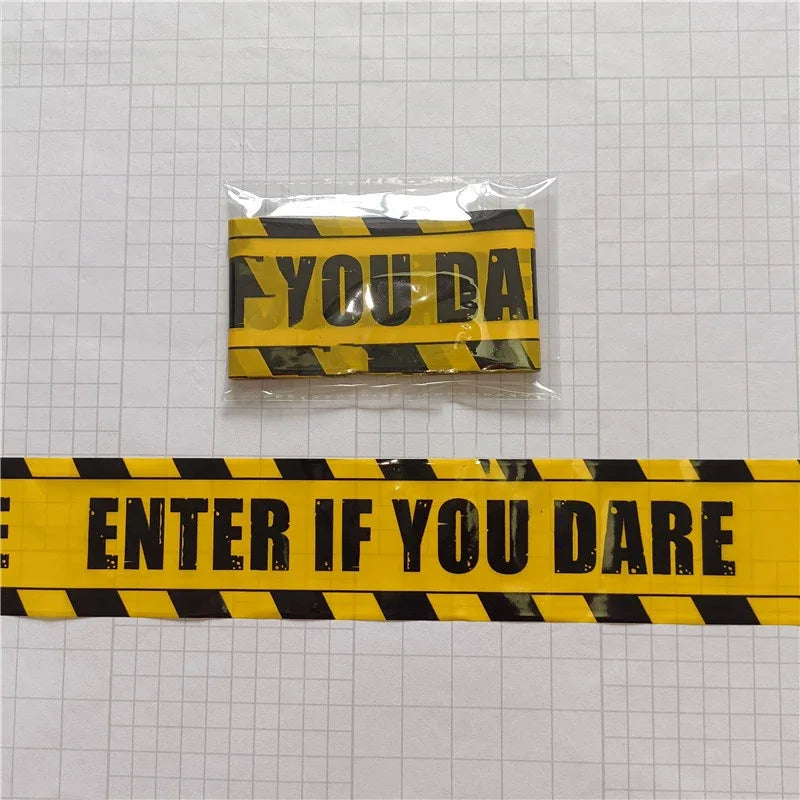 Halloween Party Decoration Warning Tape Scary Caution Tape Roll Hazard Warning Tape Indoor Outdoor Spooky DIY Prop Decorations