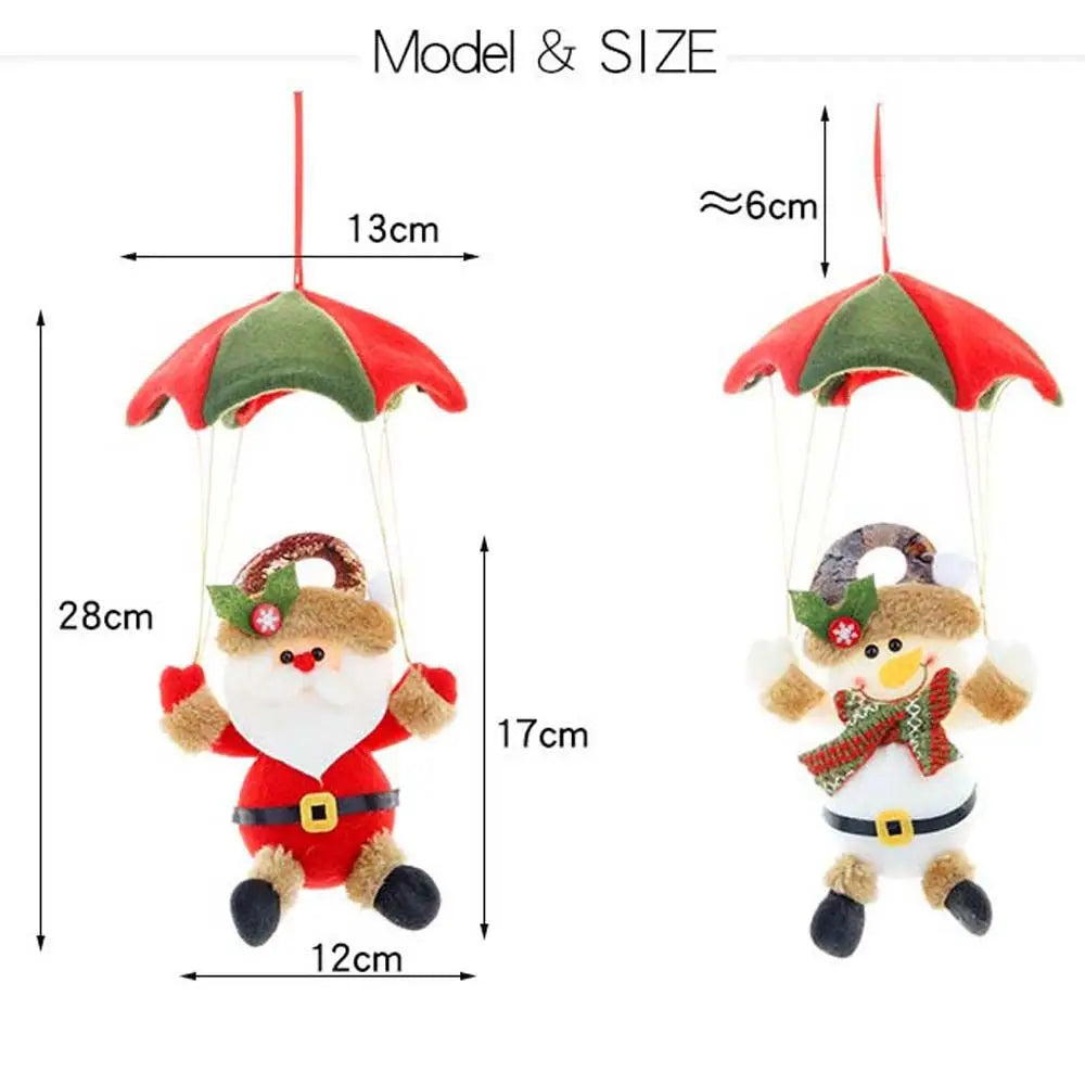 Navidad Snowman Xmas Hanging Ornament Santa Claus Parachute Pendant Christmas Decoration