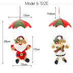 Navidad Snowman Xmas Hanging Ornament Santa Claus Parachute Pendant Christmas Decoration