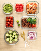 24PCS (12containers+12lids) High Borosilicate Glass Food Storage Containers Set - Leakproof Airtight Lids Perfect for Meal Prep