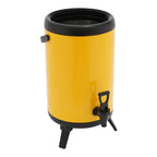 10L Stainless Steel Insulated Beverage Dispenser, Yellow Round Tabletop Drink Server with Spout, Hot & Cold Drink Dispenser