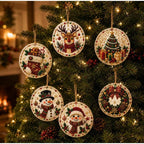 Christmas Diamond Painting Kit DIy Christmas Wooden Ornaments Xmas Snowman Reindeer Hanging Decor Relaxing Project Holiday Gifts