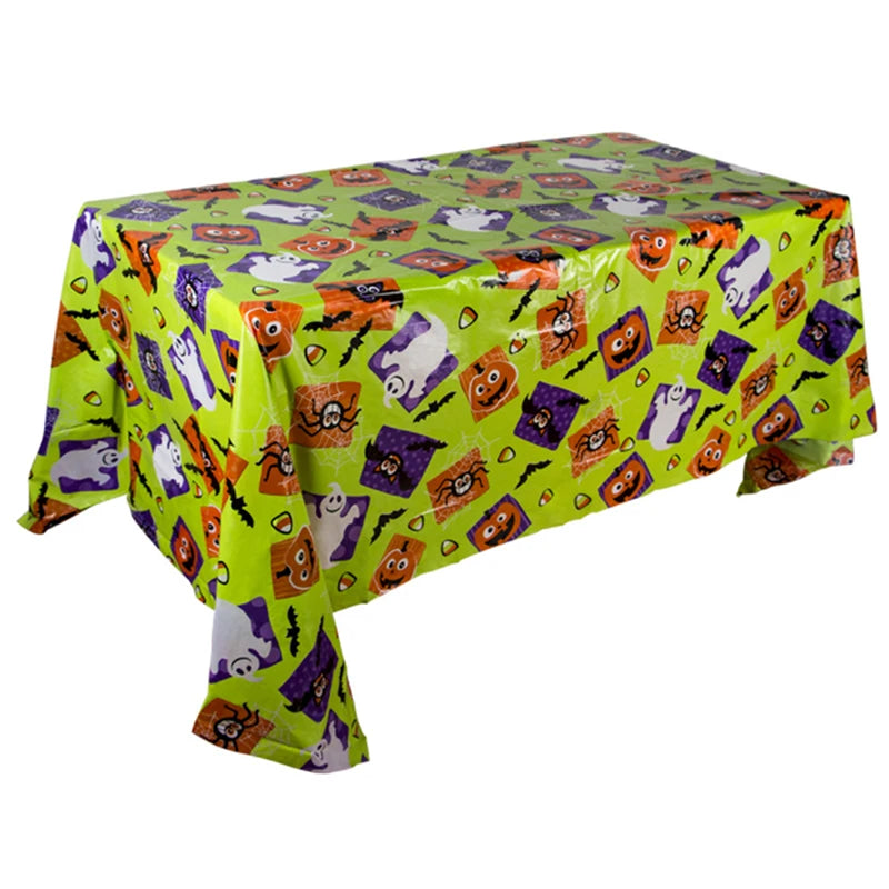 Halloween Decoration Tablecloth Pumpkin Spider Web Plastic Folding Setsholidayparty Hometableclothsuppliesbackdroparrangement