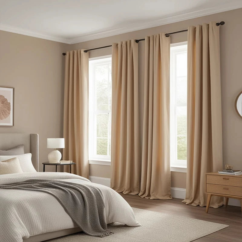 2pcs Luxury atmospheric blackout curtain bedroom living room French American curtain finished
