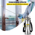 SucceBuy 4-12L Hand Powered Sprayer Stainless Steel Watering Spraying Atomizer Pump Home Ground Garden Cleaning Sprayer