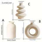 Set of 3 Bohemian Ceramic Vases