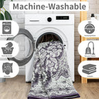 Area Rugs for Living Room, Machine Washable Vintage Rug, Non-Slip Low Pile Throw Rugs with Rubber Backing Washable Carpet