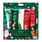 Christmas Hand Cream Set, Contains 3 Styles, Each 30g, Contains Niacinamide, Hyaluronic Acid and Other Ingredients, Moisturizing Texture, Nourishes the Skin, and Has a Light Fragrance Seasonal Maintenance, Christmas-Themed Pa