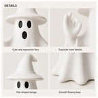 Halloween ghost ornament, 3D printed funny ghost figurine in an OK pose, suitable for home decoration, living room, bedroom