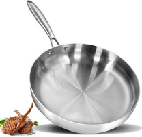Tri-Ply Stainless Steel Frying Pan – 12-Inch Heavy Duty Skillet, Fast Even Heat for All Cooktops, Oven & Dishwasher Safe