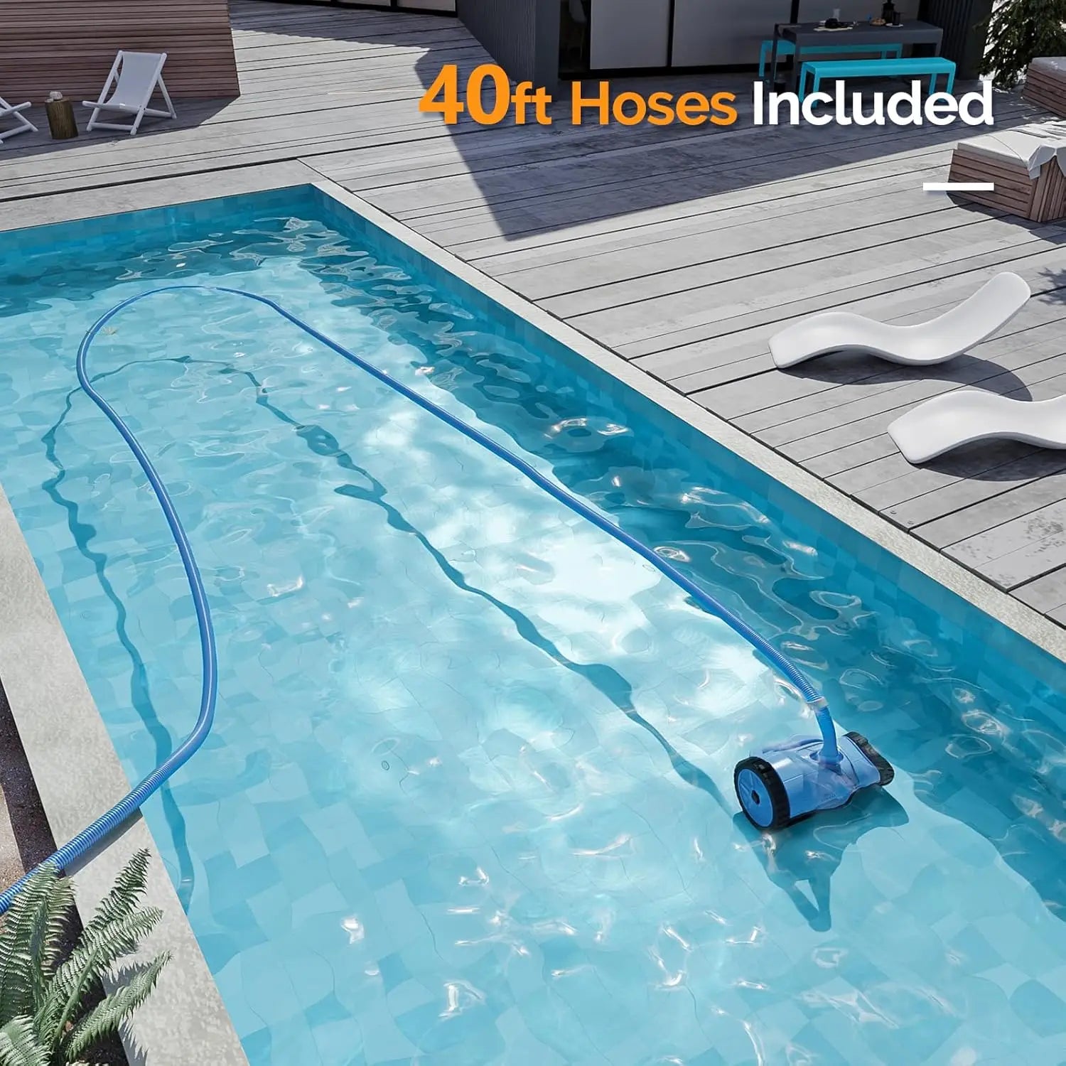 Pool Vacuum Cleaner, Suction Side Wall-Climbing Sweeper for Ground&Inground Pools, Automatic Pool