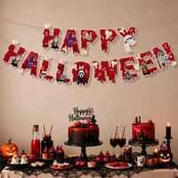 Halloween Ceiling Hangings: Skeletons, Mummies, Bloodstained Handprints, Bat Garlands. Kids Halloween Home Decor