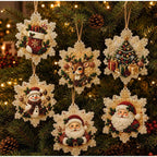 Christmas Diamond Painting Kit DIy Christmas Wooden Ornaments Xmas Snowman Reindeer Hanging Decor Relaxing Project Holiday Gifts