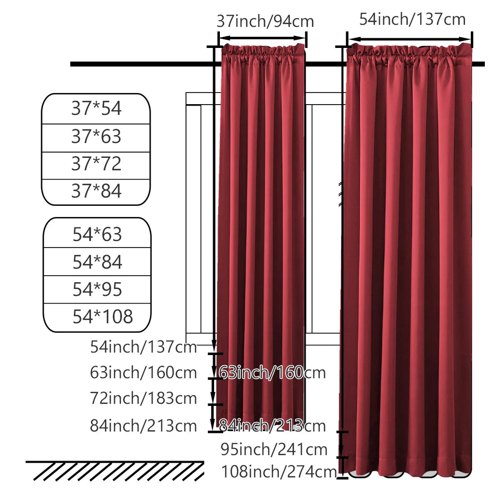 4pcs Light Filtering Curtains - Elegant Colour Fade-Resistant Polyester with Rod Pocket Design, Perfect for Living Room, Bedroom