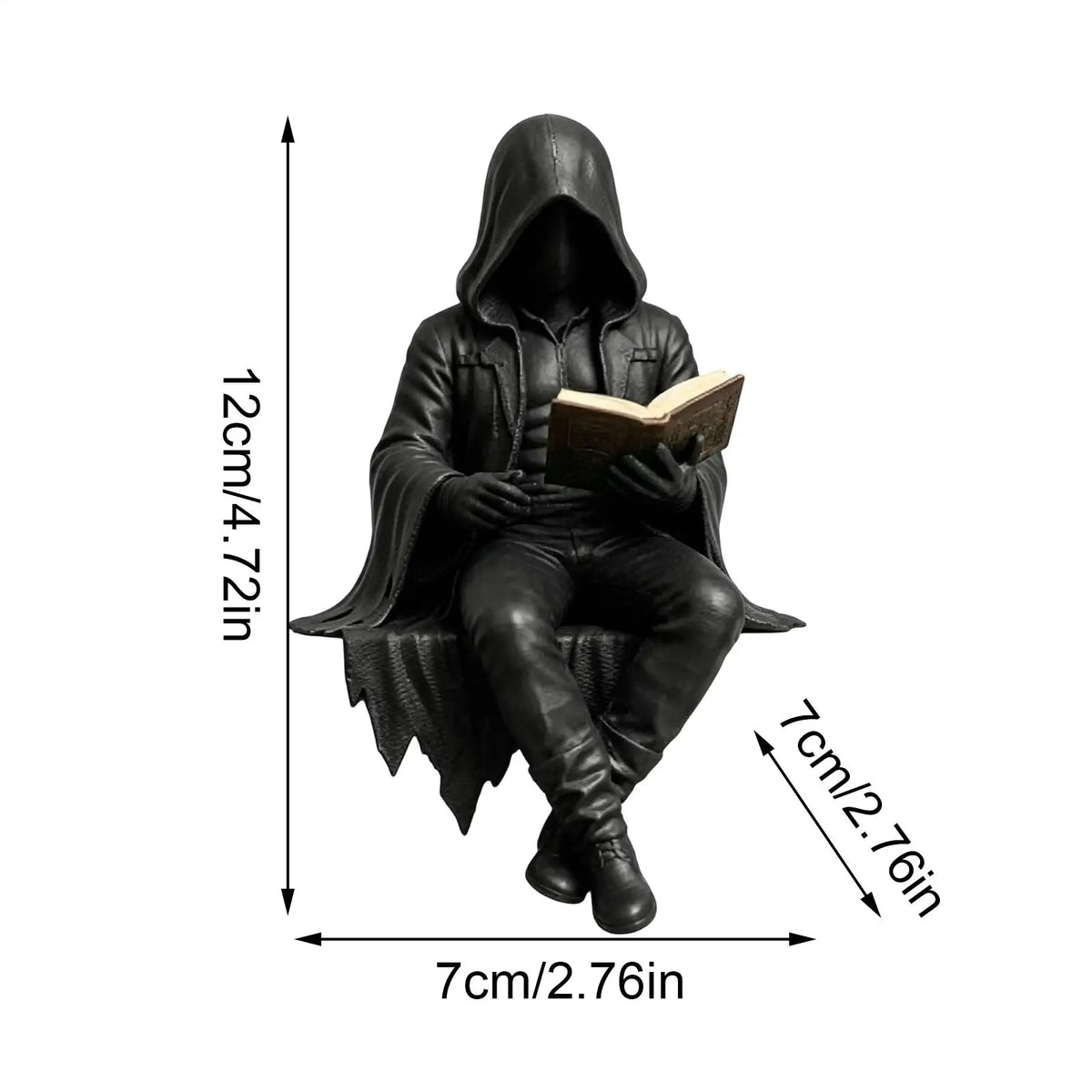 Halloween  Aesthetic Spooky Statue Figurine Bookshelf Decor Goth Fantasy Art Mystery Man Decor for Table Centerpiece Shelf