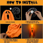 Halloween Party LED Glow Ghost Home Indoor Outdoor Decoration Supplies 2024 Haunted House Bar Hanging Horror Props with Lights