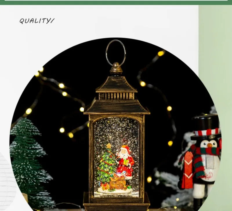 LED Christmas Lanterns Crystal Balls Music Boxes Snowflakes Snowfall Lanterns Christmas and New Year Gifts Hanging Ornaments