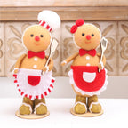 Christmas Chef Gingerbread Man Desktop Ornament for New Year Party Home Supply Decor Holiday Xmas Gift Decoration