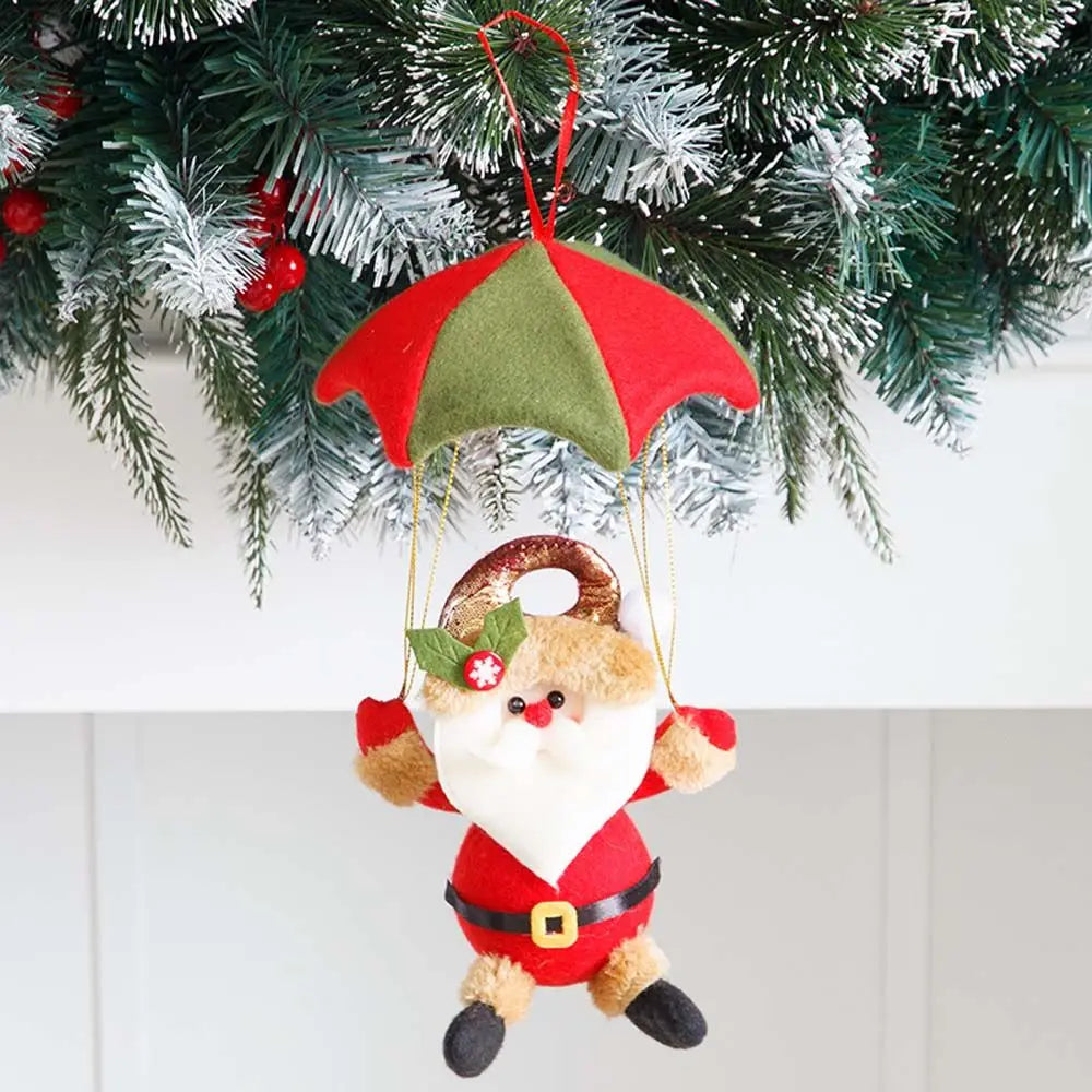 Navidad Snowman Xmas Hanging Ornament Santa Claus Parachute Pendant Christmas Decoration