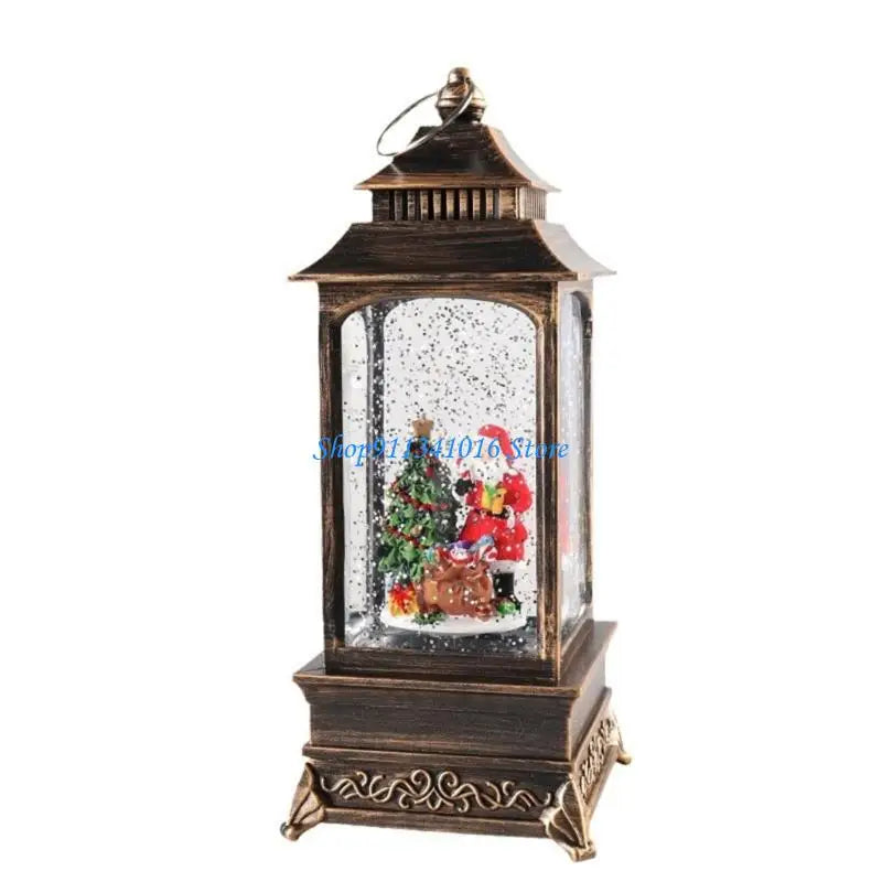 Christmas Decorative Snow Lanterns with LED Light Automatic Snowfall Effect Battery Operated Holiday Homes Decors