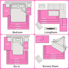 Hot Pink Soft Shaggy Non-Slip Rugs for Living Room/Bedroom/Nursery–Luxury Plush Carpet with 4 Rug Stickers,Ideal Room Decor Rug