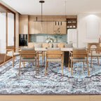 Area Rugs for Living Room, Machine Washable Vintage Rug, Non-Slip Low Pile Throw Rugs with Rubber Backing Washable Carpet