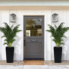 Rectangular Planters Set of 2, Large Plant Pots with Drainage Holes＆Water Level Monitor for Outdoor Indoor Patio Porch Rooms