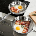 Tri-Ply Stainless Steel Frying Pan – 12-Inch Heavy Duty Skillet, Fast Even Heat for All Cooktops, Oven & Dishwasher Safe