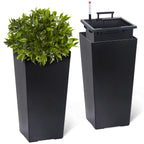 Rectangular Planters Set of 2, Large Plant Pots with Drainage Holes＆Water Level Monitor for Outdoor Indoor Patio Porch Rooms