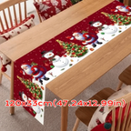 New New Year Christmas Table Runner Snowman Santa Claus Christmas Tablecloth Navidad Gift Elk Table Decor Christmas Party