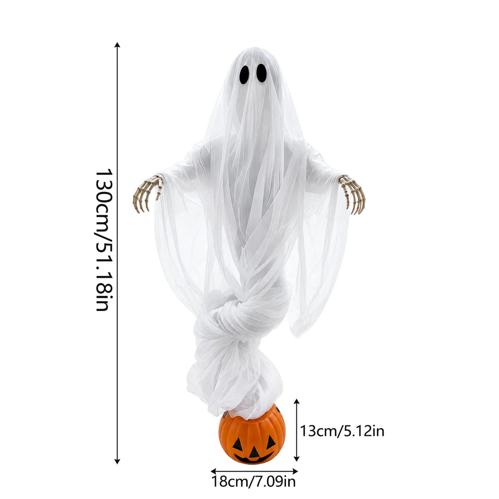 Halloween Pumpkin and Ghost Ambient Lights Outdoor Yard Decorations Ghost Garden Ornaments Haunted House Decoration Props