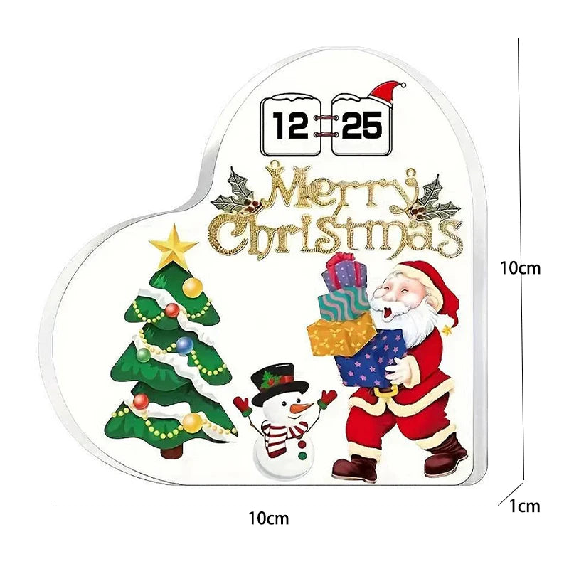 Christmas Atmosphere Heart Acrylic Ornament Desktop Decoration Transparent Stand