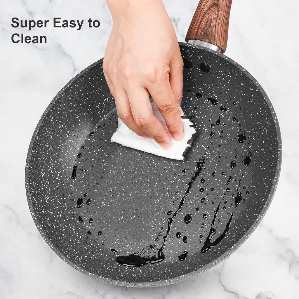 Granite Pots and Pans Set Ultra Nonstick, 11 Piece Die-Cast Cookware Sets with Frying Pan, Sauce Pan, Stockpot,