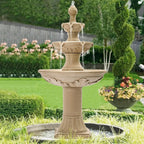 Large Cascading Resin Floor Standing Water Fountain With Pump For Indoor Outdoor Patio Yard Home Garden Decor