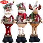 Christmas Dolls Tree Decor Standing Santa, Snowman and Reindeer Figurines  for Home Decor Birthday Gifts Merry Christmas