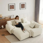 107in Modular Sectional Sofa with Ottoman L-Shape Deep Seat Corduroy Memory Foam No Assembly Living Room Furniture Custom